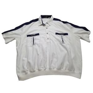 Vintage Alan Stuart Button Shirt Mens 2X Disco Chain Banded Waist